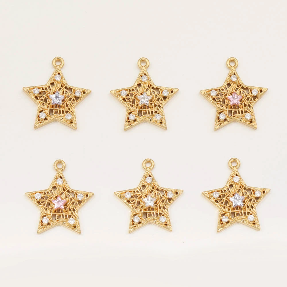 

Cordial Design 50Pcs 21*23MM DIY CZ Pendant/Earrings Accessories/Hand Made/Jewelry Findings & Components/Star Charms #194225