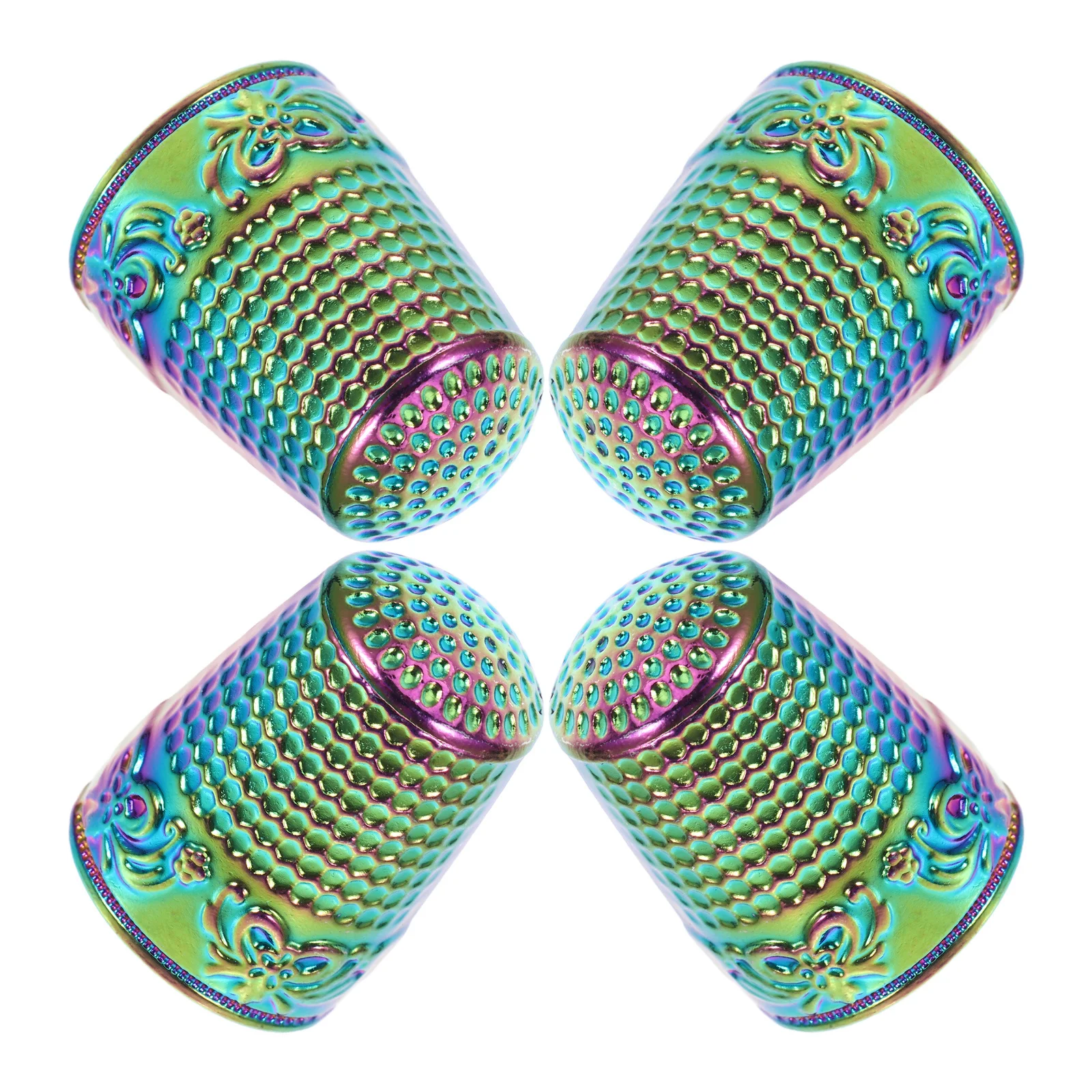 

4Pcs Metal Thimbles for Hand Sewing Thumb Thimble Protector Crossstitch Quilting Craft Needlework Sewing Finger Pusher Tools