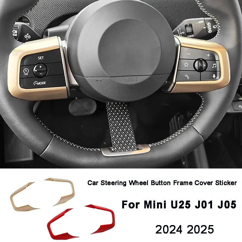 

2 шт. автомобильная кнопка на руль, наклейка на рамку для MINI Cooper J01 E SE EV для J05 Aceman для U25 Countryman, автомобильные аксессуары