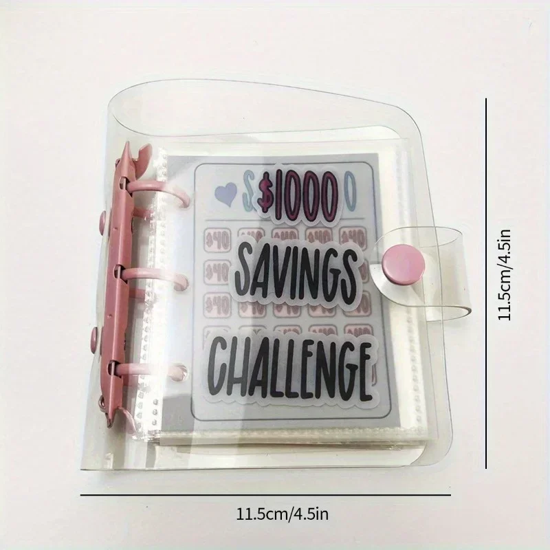 

Creative $1,000 Savings Challenge Binder with Durable Glossy PVC, Binder Notebook Planner