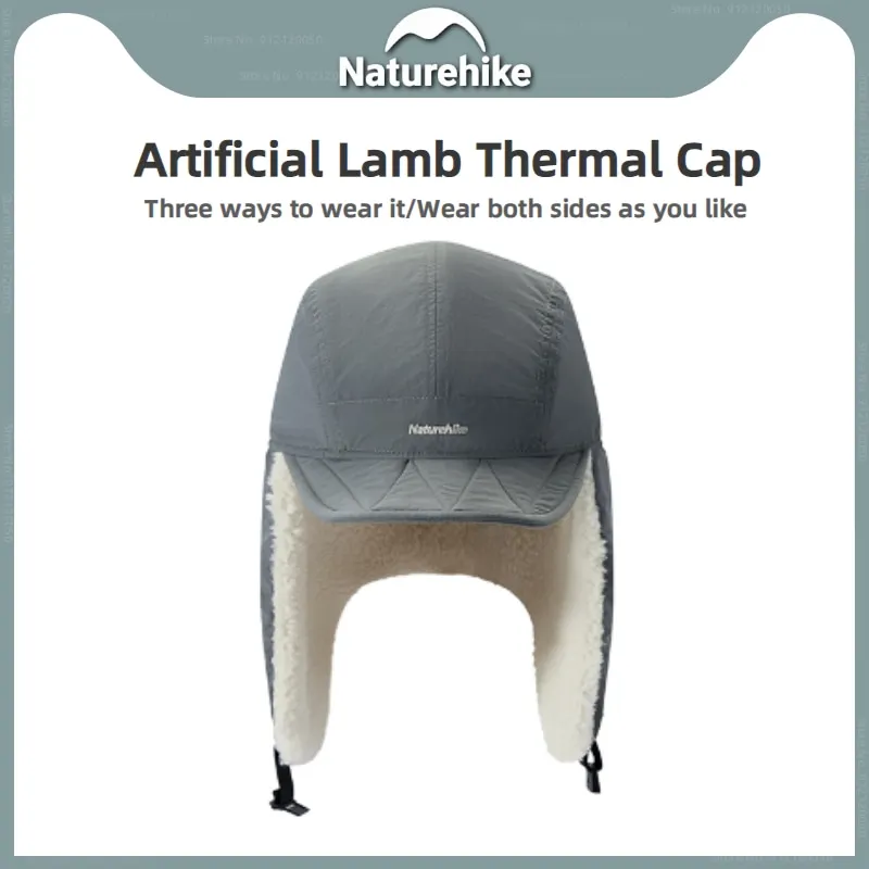 

Naturehike Winter Camping Hat Two-sided Fleece Flying Cap Warm Aviator Pilot Hat Thermal Artificial Lamb Down Cap Women Men Hike