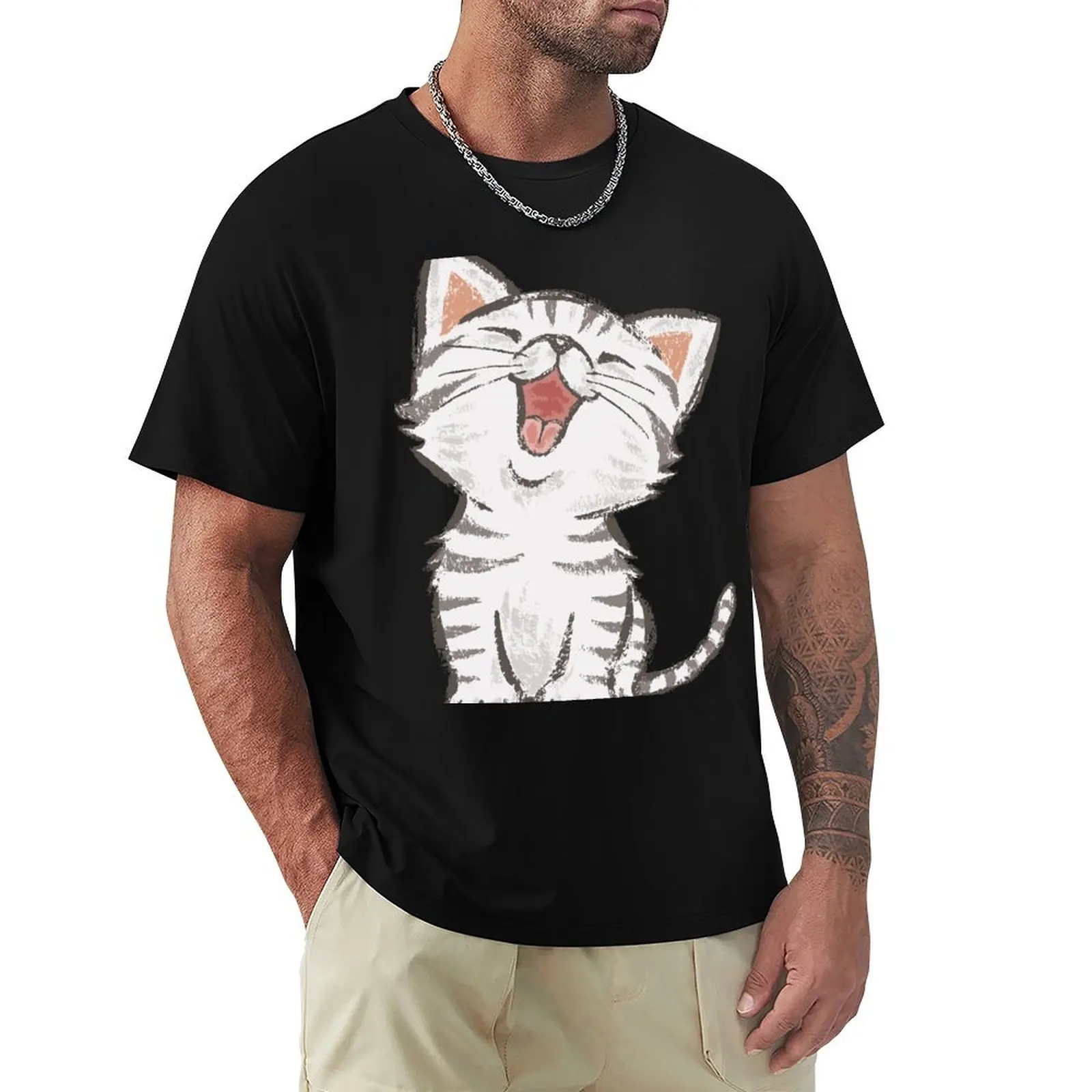 

American Shorthair happy T-Shirt shirts graphic tee Funny t-shirt plain white t shirts men