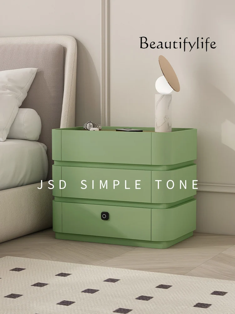 High-end smart bedside table floor lamp integrated multi-function bedside table wireless charging fingerprint lock
