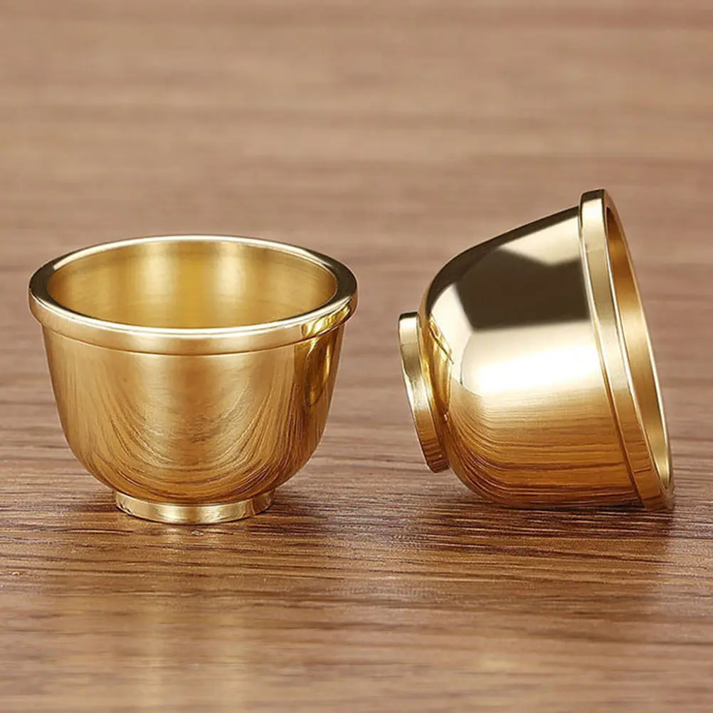 

Copper Water Cup Offering Accessory for Buddha Household Buddhism Temple Supply Reusable Ritual Home Decoration Bright Color