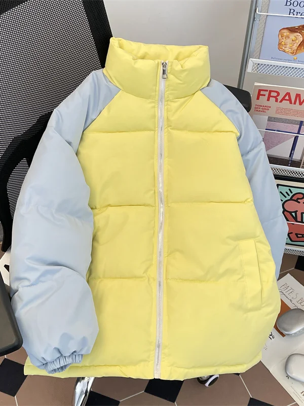 

Thiened oulder Sve Stand Collar Cotton Jaet Men Women Winter Warm Coat Fce Lined American Sle Bread Clothes