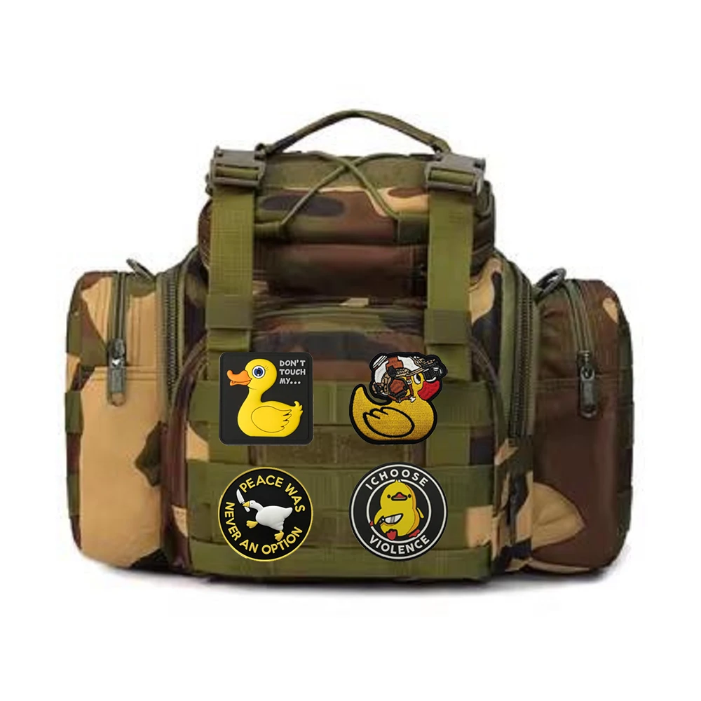 New Tactical Duck Badge Rubber Patch Embroidery Tactical White Goose, Kitchen Knife Duck, Knife Big Goose Bag Backpack Patches