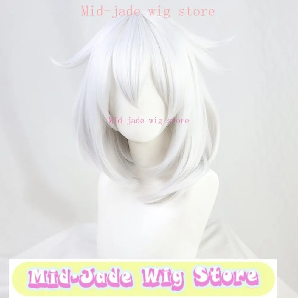 

Genshin Impact Paimon Cos Wig Anime Cosplay Party Costume Props Wig Synthetic Hair Heat-resistant Fiber Mid-jade Wig Store