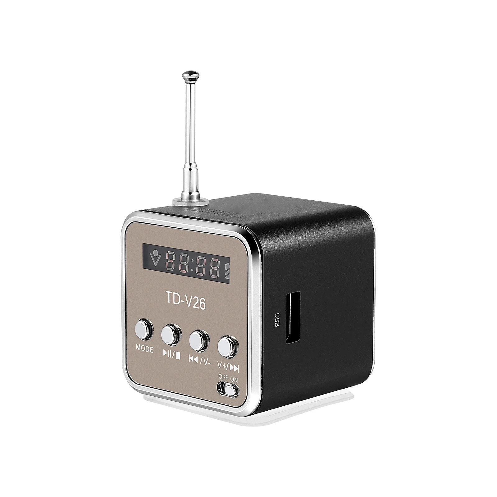 

Wireless Mini Speaker with Radio Portable Soundbox for Outdoor Travel LED Display Small Speaker Compact Music Player