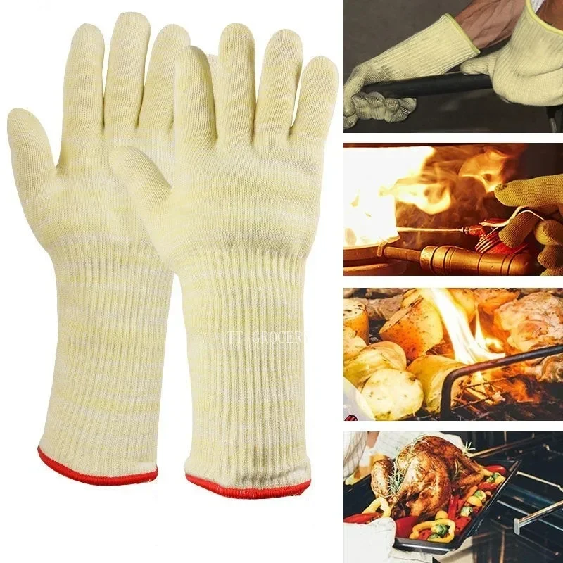 

Thicken Double Cotton Super Heat Resistant Anti Burn Heatproof Gloves Oven Kitchen Protection Travail 350 Celsius Non-slip