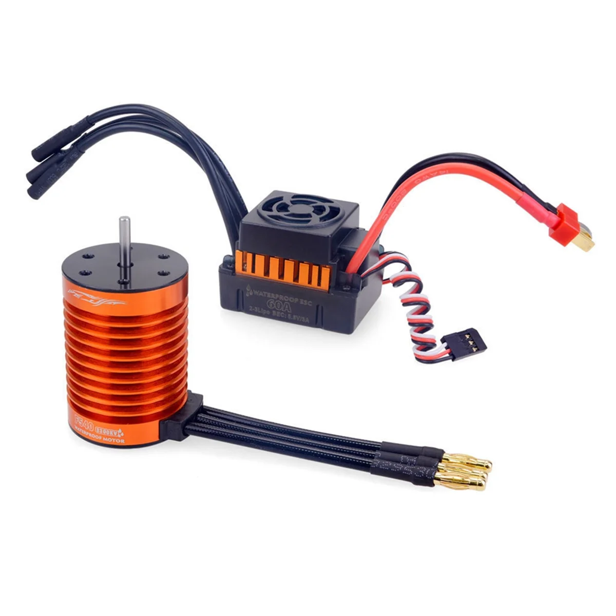 Motor sin escobillas impermeable F540 4370Kv Rc con juego combinado 60A Esc para coche Rc DY