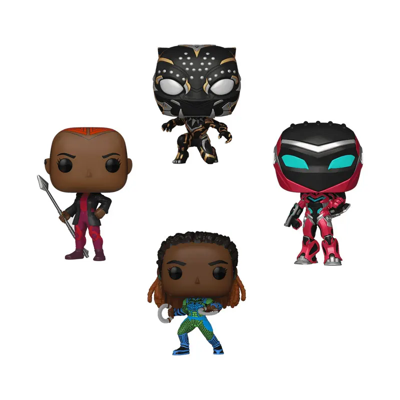 Pop! Czarna Pantera 4-pak Figurki akcji Model Zabawki Funko Pop Glow Edycja limitowana Figurka Marvel Model Kolekcjonerska pamiątka