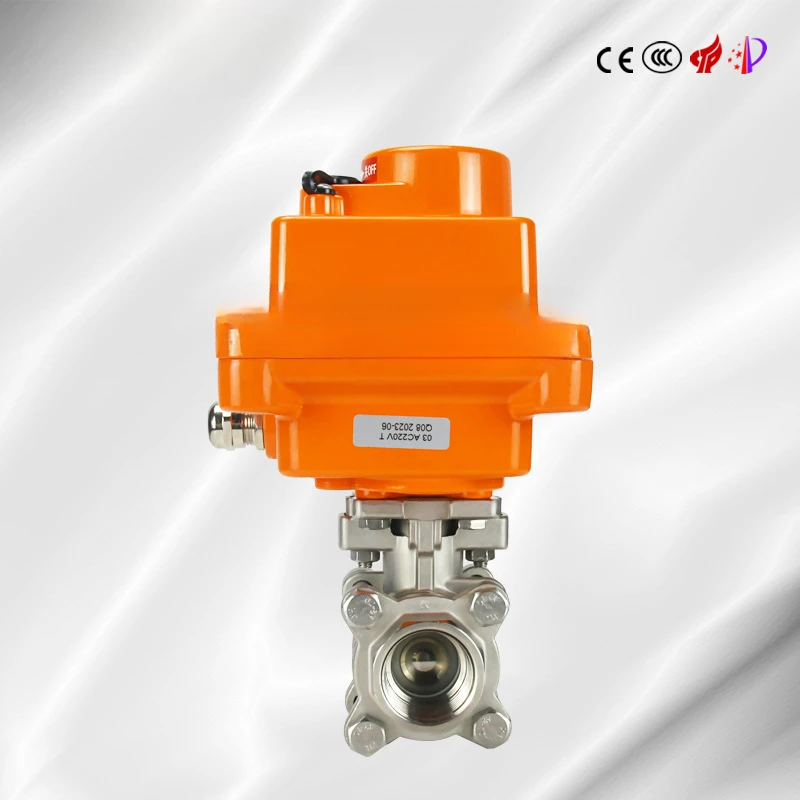 Electric three-piece ball valve/stainless steel 304 threaded ball valve Q911F-16P switch adjustment height