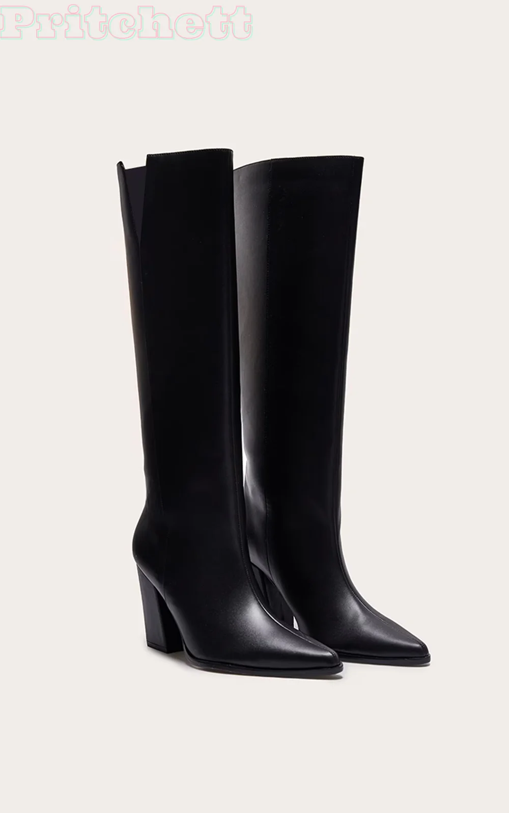 

Черные сапоги до колена из искусственной кожи с острым носком, однотонные зимние туфли с острым носком, женские туфли на шпильке, роскошные новые поступления 2023 года