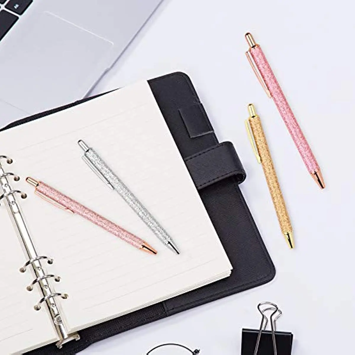 Multi-color Sequin Metal Press Ballpoint Pens Cute Signature Pens Korean Stationery Gift Pens Office School Supplies Promotions