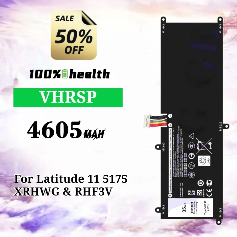 

VHR5P 4605mAh Laptop Battery for Dell Latitude 11 5175/XRHWG/RHF3V Lithium Rechargeable Battery