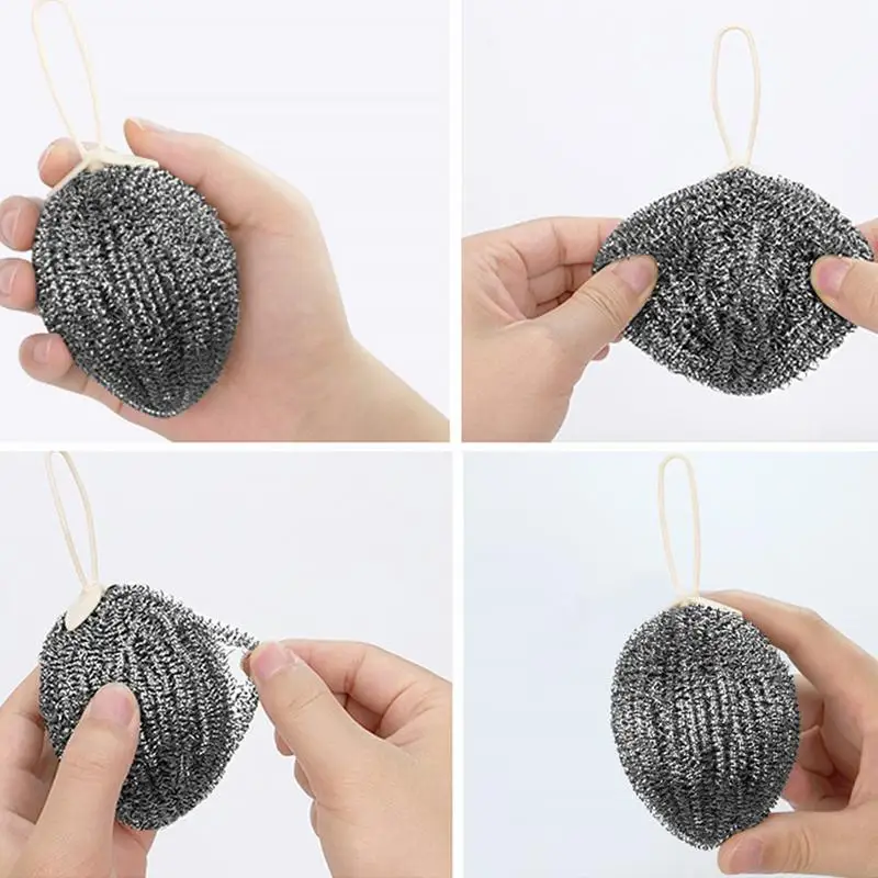 

Скруббер из нержавеющей стали, 10 шт., чистящая подушечка, скруббер из стальной шерсти для кухни, ванной комнаты и более сильного сопротивления