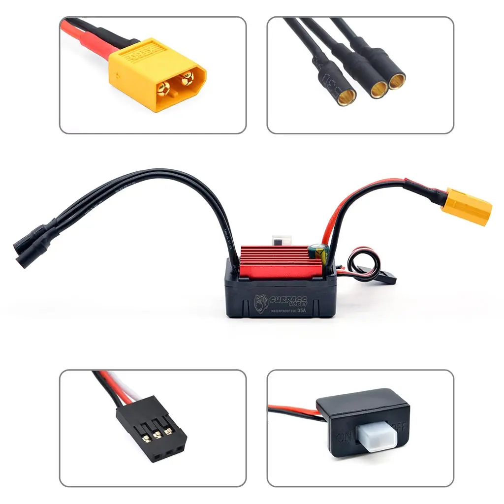 تجاوز هواية 2435 3300KV 4500KV 6100KV فرش السيارات ث/25A 35A ESC 17 جرام سيرفو ل Traxxas Wltoys HBX 1:18 RC الانجراف سباق السيارات