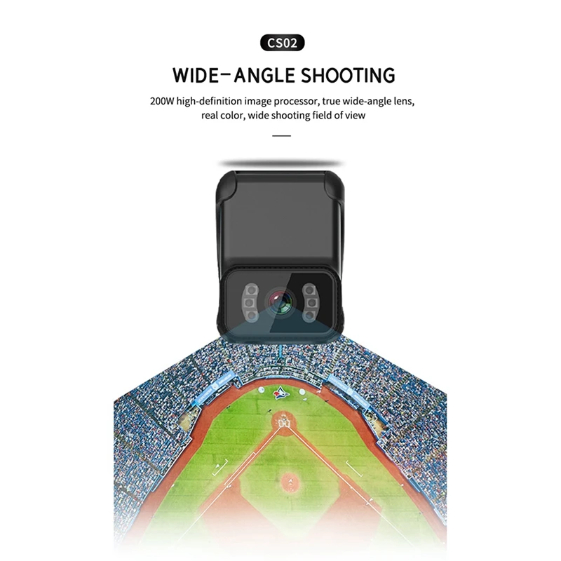 CS02 kamera aksi klip belakang Z9H4, kamera Loop Wifi Video MP4 Camcorder penglihatan rekaman