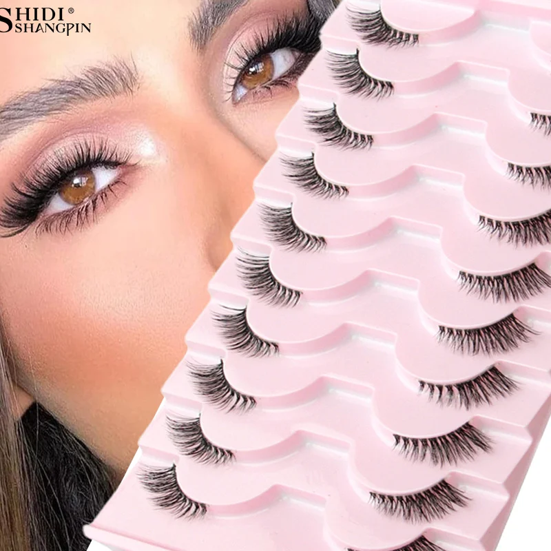 SHIDISHANGPIN 3/5/10 paia Mezze Ciglia Fasle Ciglia di Visone Alate Naturali Morbide Cat Eye Eye End Estensione Ciglia Finte Cilios