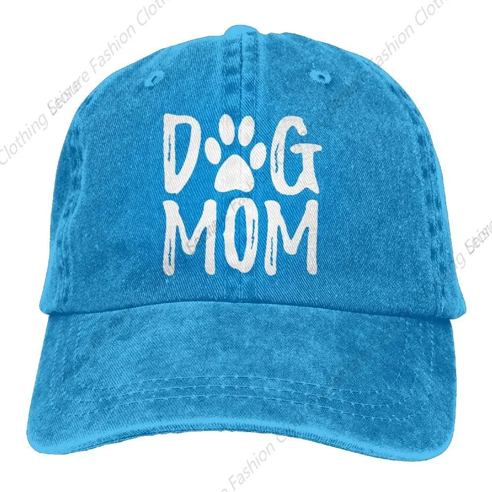 Unisex Dog Mom Vintage Jeans Adjustable Baseball Cap Cotton Denim Dad Hat