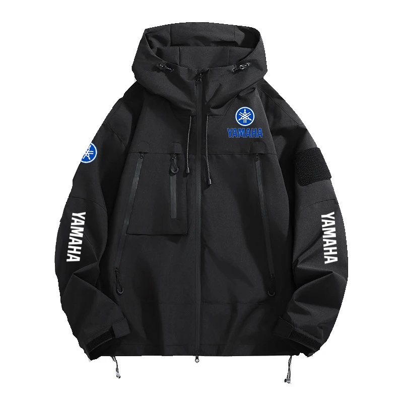 2026 yamaha logo Autumn New Unisex Soft Shell Windbreaker Coat Outdoor Hooded Jackets Men Water Repellent Rain Coats for Hiking