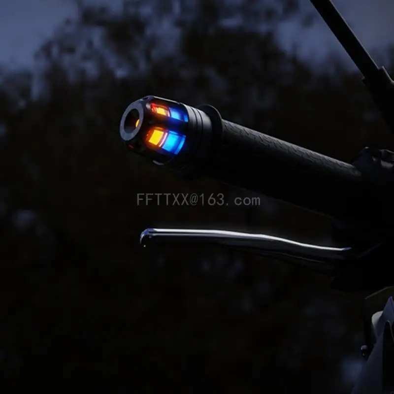 2pcs 12V Motorcycle LED Handlebar End Turn Light Flasher Handle Grip Bar Blinker Side Marker Corner Lamp Lighting