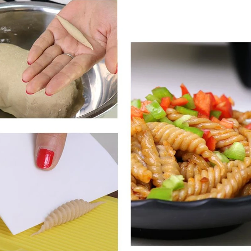 แผ่นมักกะโรนีมักกะโรนีพลาสติกทำสปาเก็ตตี้มักกะโรนีพาสต้า gnocchi แม่พิมพ์ทำเสริมอาหารสำหรับทารกแบบใช้มืออุปกรณ์ที่ใช้ในครัวทำพาสต้า