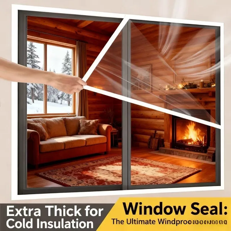 EVA Style Winter Window Windproof and Warm Film Sealing Plastic Cloth, Winter Windproof Curtains, Cold Insulation and Antifreeze