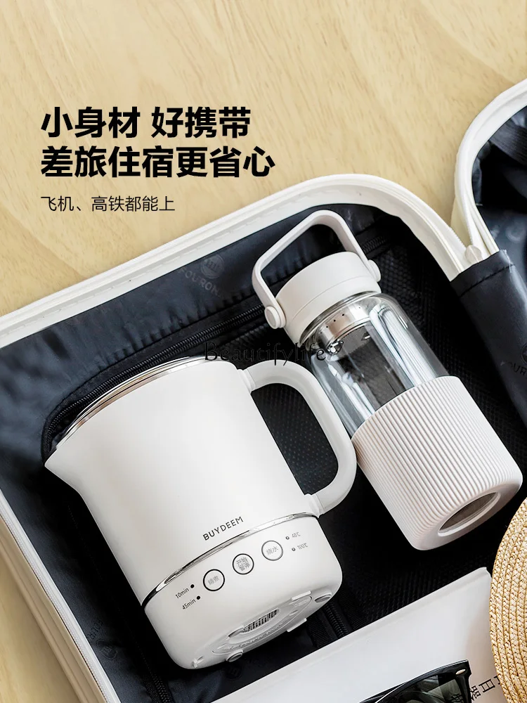 Portable Electric Kettle Travel Compact Stainless Steel Thermostatic Kettle