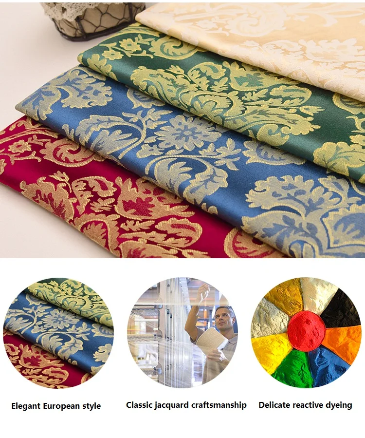 Sofa Fabric European-Style High-Grade Jacquard Cloth Soft Bag Background Wall Cloth Cushion Pillow Clothing Craft Fabric