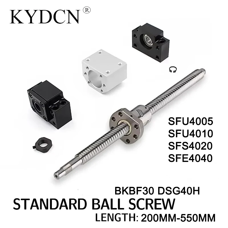 

Machined C7 SFU4005 SFU4010 SFS4020 SFE4040 200-550mm Roller Ball Screw With Single Ball Nut And BKBF