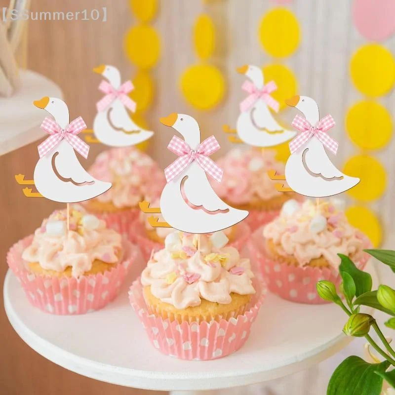 

【SSummer10】12pcs Silly Goose Cake Birthday Cakeate Insert Card Birthday Cakeateating Cupcake Toppers Kids Birthday【SS】