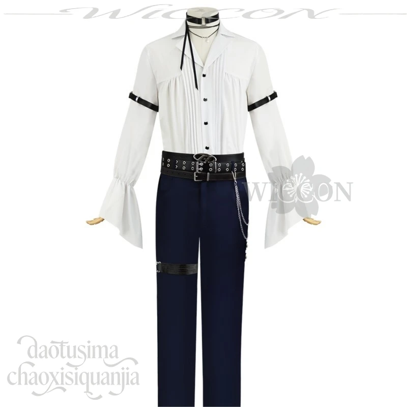 أزياء AZA التأثيرية أنيمي Vtuber VirtuaReal Youtuber بدلة مسرح فاسق مع شورت أسود معطف قميص سروال وحزام فاسق للقدس