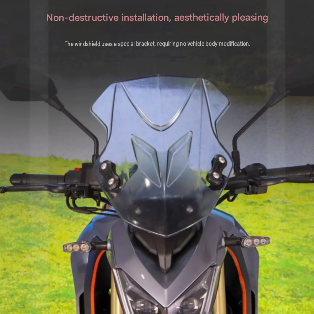 High-definition transparent windshield deflector and hand guard accessories for QJMOTOR SRK125S motorcycles