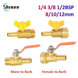 Butterfly handle Brass ball valve 1/8 3/81/4 Male Female Thread Connector Joint Copper Pipe Fitting Coupler Adapter 8/10/12mm