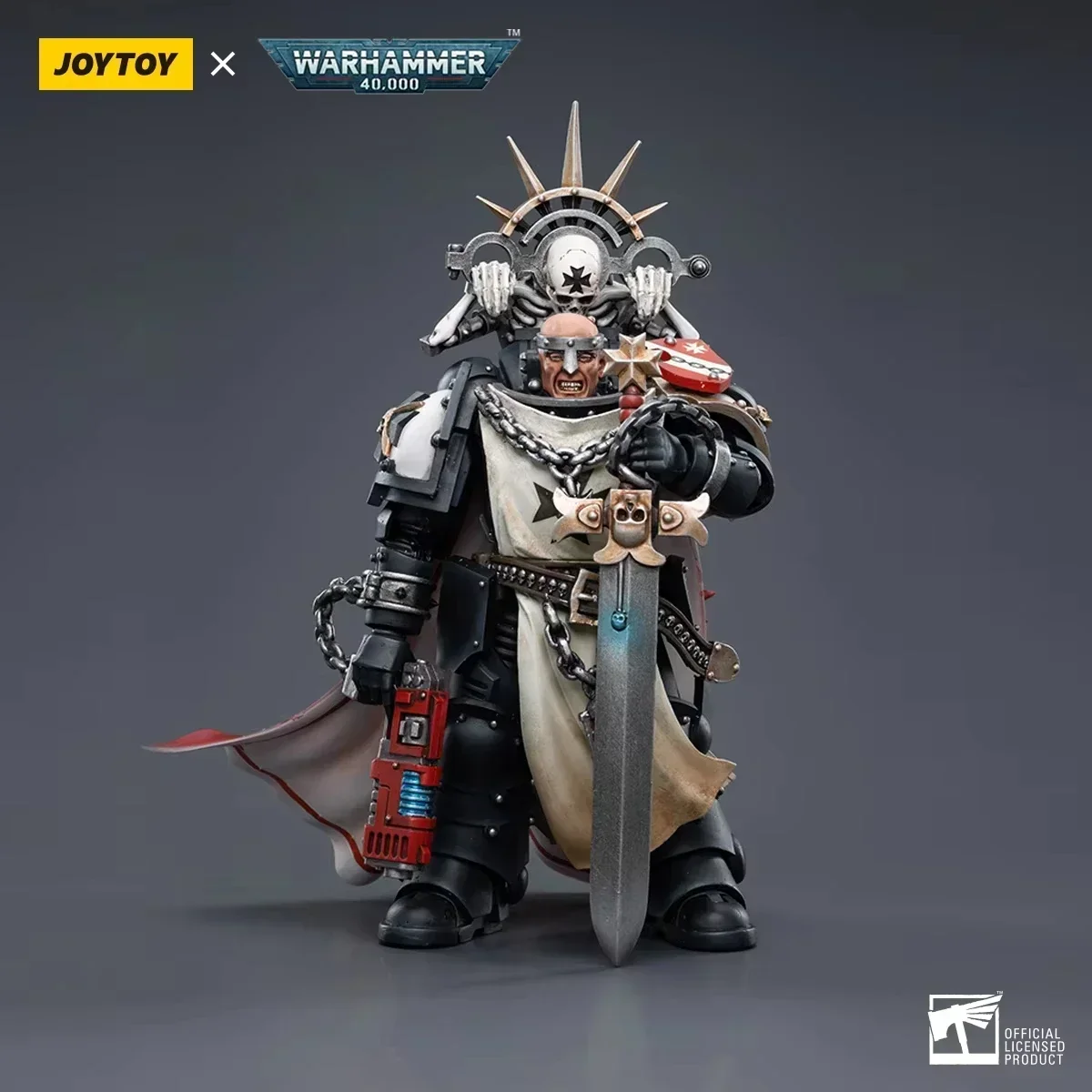 JOYTOY Warhammer 40K 1/18 Gk Model Black Templars Primaris Sword Brethren Granbertus Statue Marshal Action Figure Figurine Toys