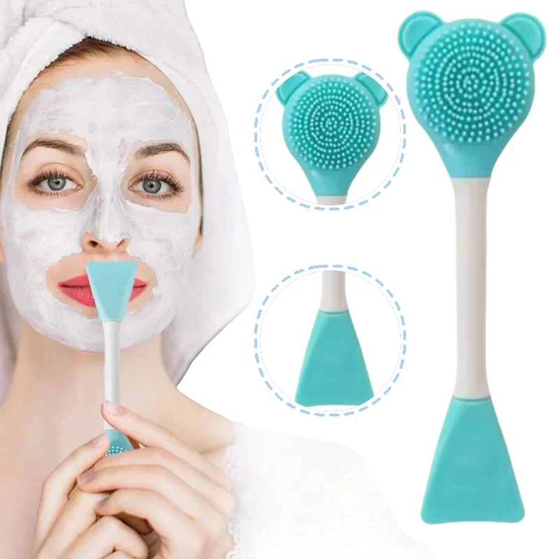 1Pc Multifunctionele Reinigingsborstel Gezichtsmasker Spatel Mee-eters Acne Remover Make Roerstokje Siliconen Gezicht Reiniging Zorg