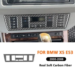 Carbon Fiber Car Accessories Central Console Air conditioning Control Buttons Panel Frame Trim Sticker For BMW X5 E53 2000-2006