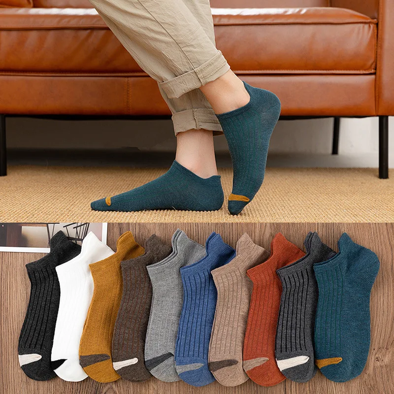 5 Pairs Xiaomi Youpin Men\'s Socks Spring and Summer Low-waist Heel Cotton Socks Waist Sweat-absorbent Deodorant Short Tube Socks