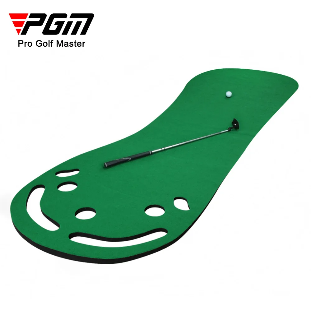 PGM Golf Putting Mat Indoor Home Portable Practice Training Putter Pads Putting Green with 5 Holes Golf Training Aids GL013