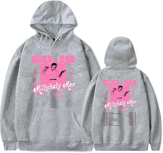 Merch Go-Jo The Milkshake Man EU 투어 2025 유니섹스 셔츠 긴 소매 캐주얼 그래픽 후드