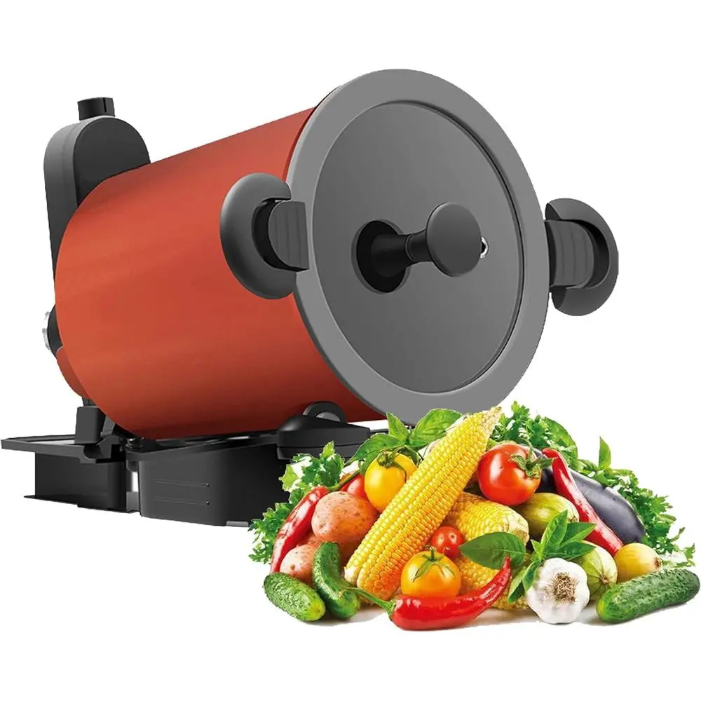 

Smart Multi-Function Non-Stick Pan with 360° Rotating Stirrer, Ideal for Cooking Indoors and Outdoors, 20x23x24cm, Red