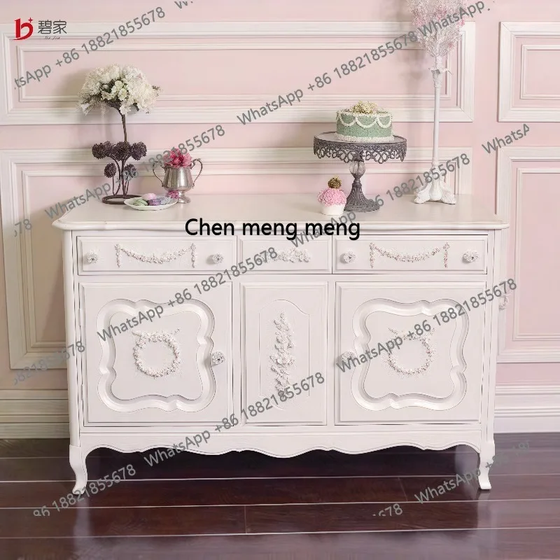 

French pastoral entry double door porch rack shoe cabinet living room dining side partition bedroom storage locker