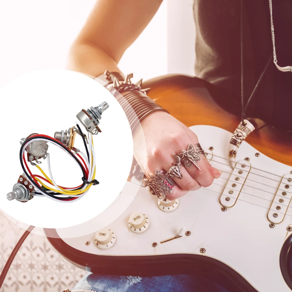 باس الأسلاك الجمعية الغيتار الكهربائي الملحقات لموسيقى الجاز باس الكهربائية باس سلكية مسبقا الأسلاك تسخير مجموعة 500K الأواني #6