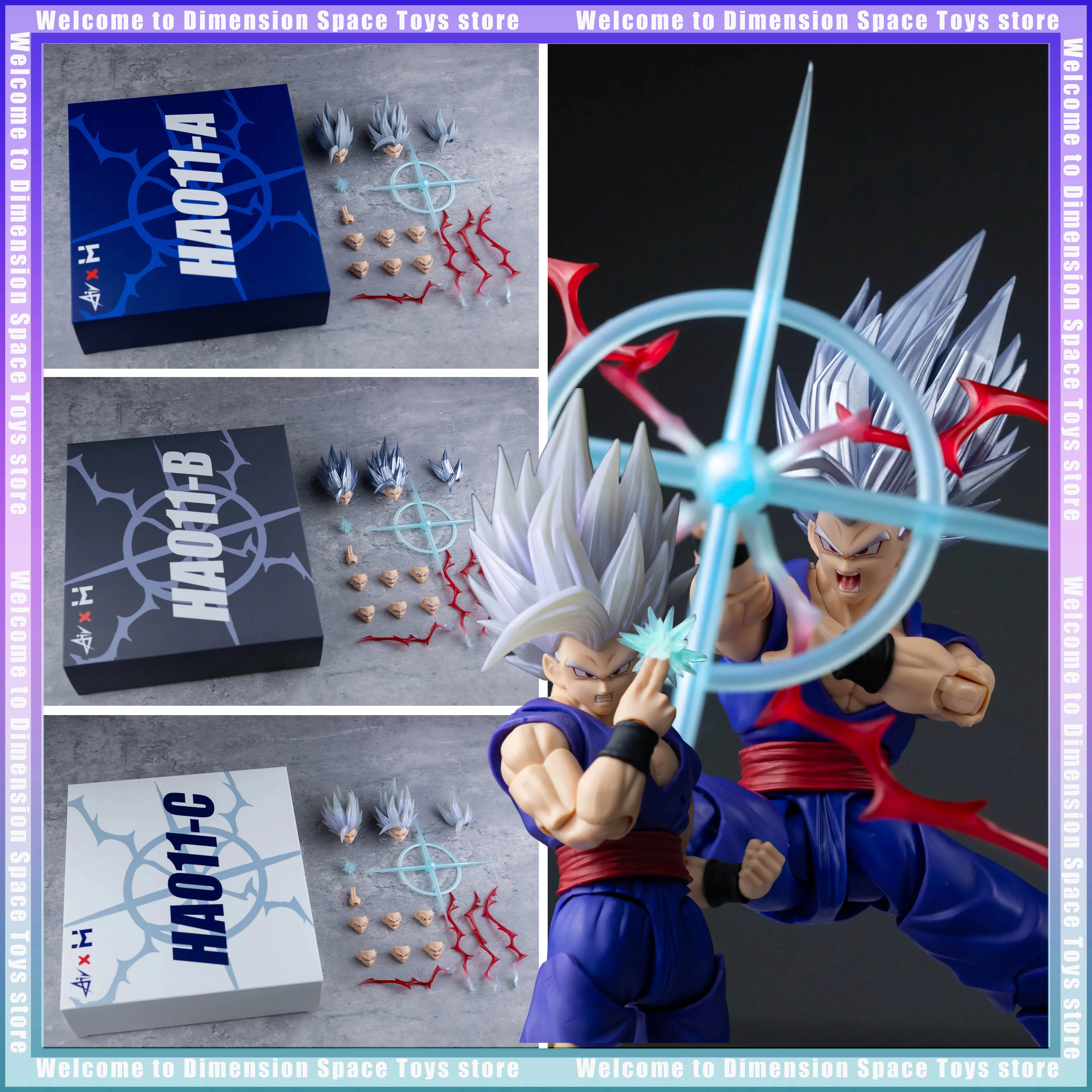 En Stock Air HM Studio HA011 Dragon Ball Son Gohan Beast Head Accessories Headsculpt Figuras de Acción Anime Juguetes Coleccionables Regalo