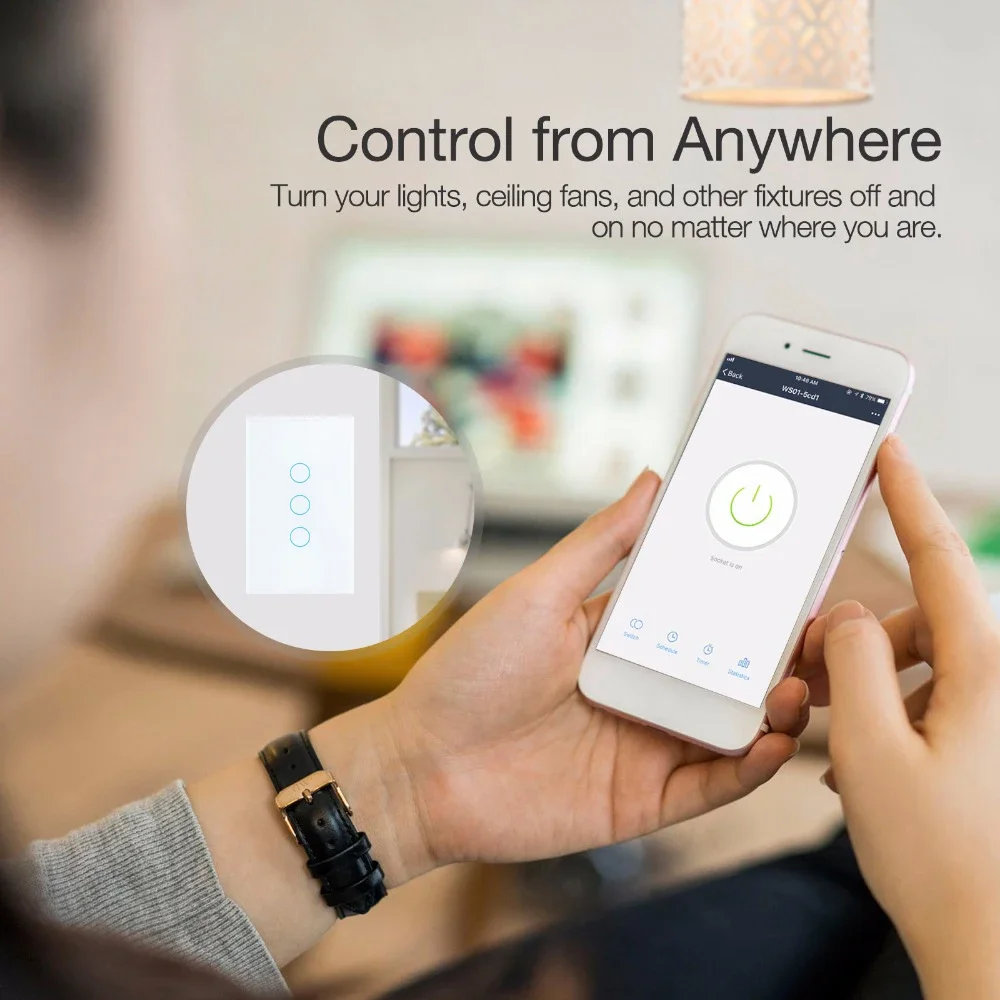 Wifi Smart Light Switch Wall Touch Switch Glass Panel Smartphone Voice Control No Neutral Wire Universal Tuya Alexa Google Home