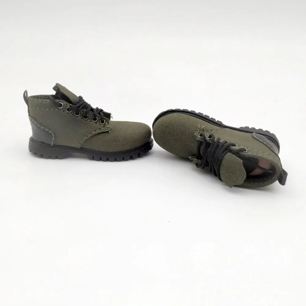 Donkergroene canvas gevechtslaarzen 1/6 schaal mannelijke soldaat jungle casual stevige schoenen model voor 12 inch speelgoedfiguren pop