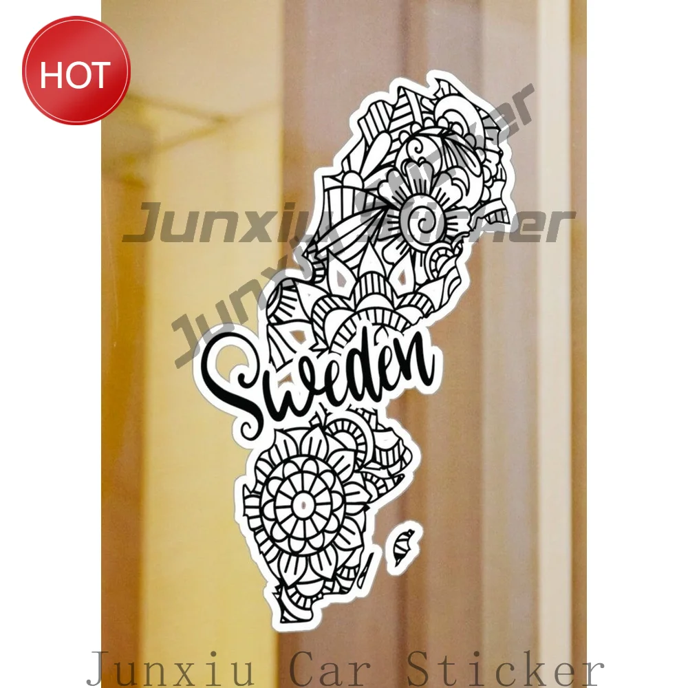 Sweden Boho Mandala Water Resistant PVC Vinyl Sticker For Car Bumper And Rear Window Decorative Graphic Design Decal