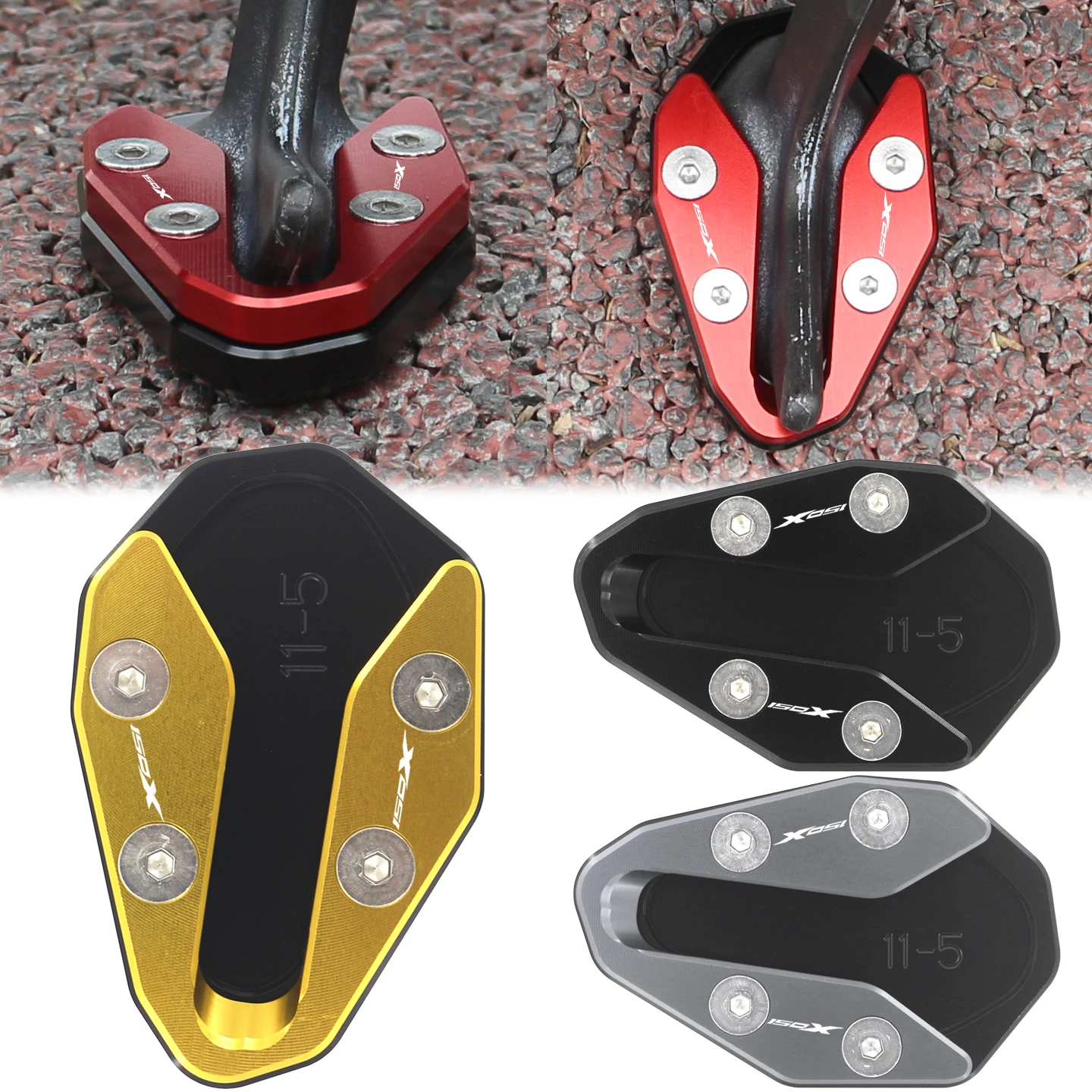 Motorcycle Accessories For ZONTES 150X 150V 175X 175V  Side Stand Enlarge Plate Kickstand Extension 150 X Widening Anti Slip Pad