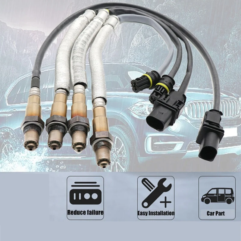 4Pcs 11787570481 11787545243 11787535269 11787570104 Up+Downstream O2 Oxygen Sensor For BMW 1 3 120I 320I E90 X1 E84 Accessories